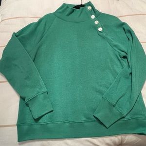 Women’s J Crew mock neck sweater, green Meduim